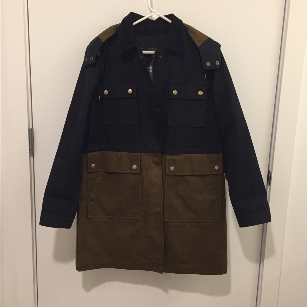 J. Crew long field jacket EUC